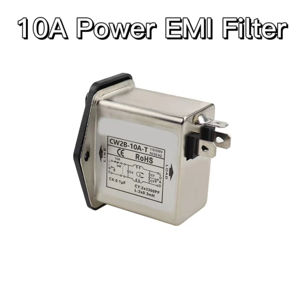 

10A Power EMI Filter CANNY WELL EMI With Rocker Switch & Socket Connector CA