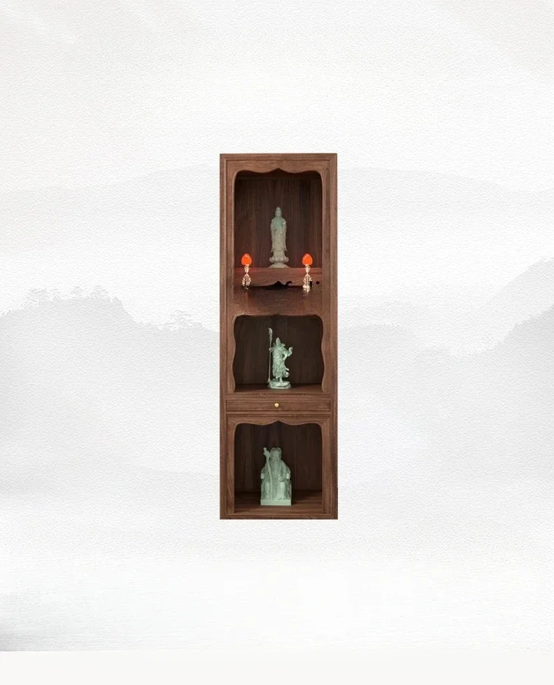 New Chinese Style Three-Layer Carved Lace Altar Cabinet Fokan Cabinet Ancestor Landlord Clothes Closet Buddha Shrine Household