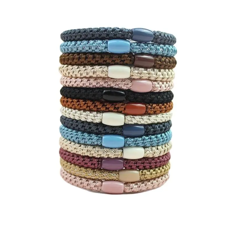 20PCS 8mm Solid Drawstring Thick Hair Tie Plait Elastic Hair Bands Braided Hair Scrunchies Rubber Ponytail Holder For Women Girl