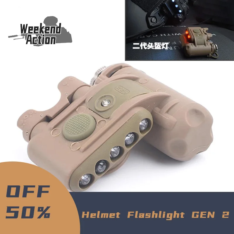 Wadsn Aisorft Helmet Flashlight GEN 2 Red White Light Helmets Tactical Scout Light GEN II Accessories for Outdoor