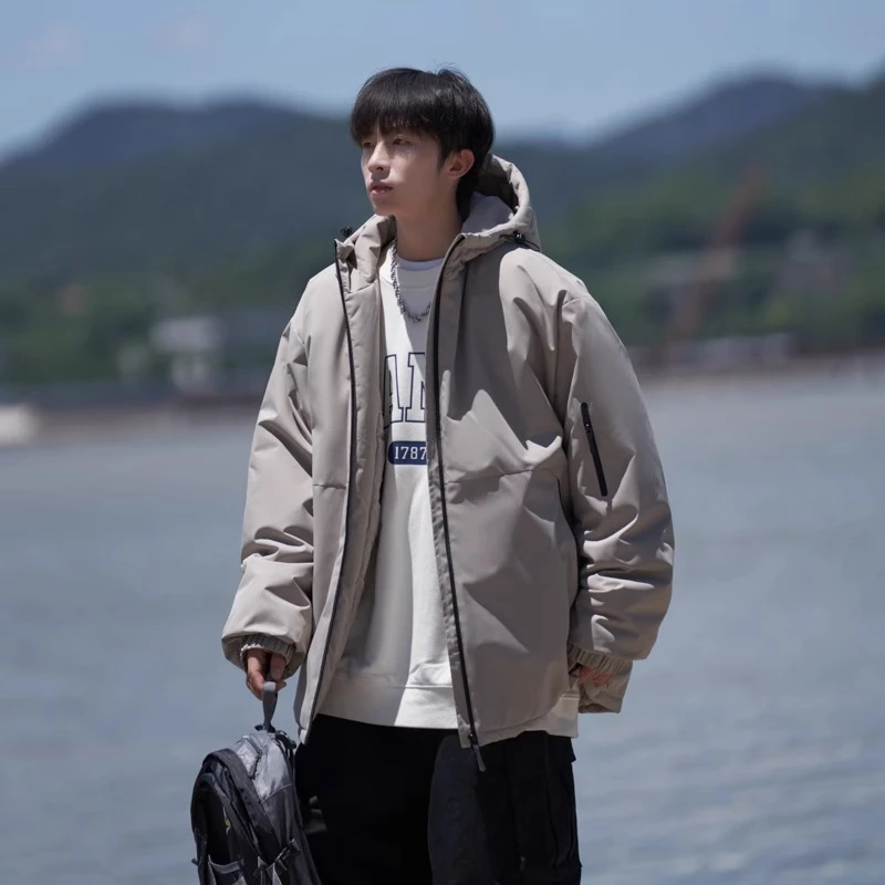 

Unisex Thickened Warmth Graphene Winter Fashion Hooded Cotton Jacket Windproof Heat Lock Standard Fit Urban Style Regular Length