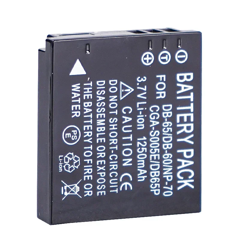 3.7V 1250mAH nadaje się do Panasonic NP-70 D-LI106 DB-60 DB-65 DMW-BCC12 CGA-S005E baterii