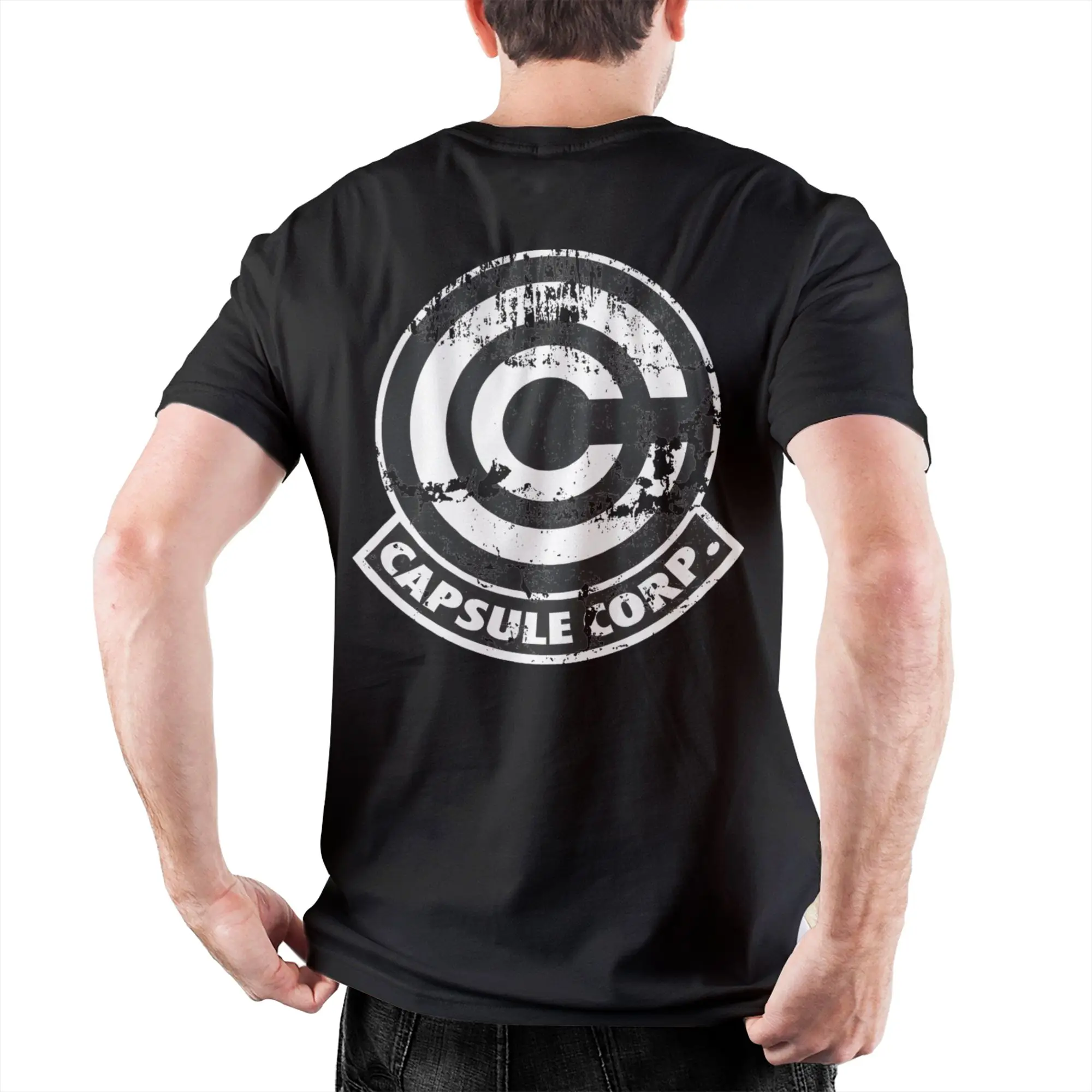 Camisetas de Anime y Manga de Dragon Ball de Capsule Corp para Hombre y Mujer, Camisetas Vintage 100% Algodón, Cuello Redondo, Manga Corta, Camisetas Estampadas