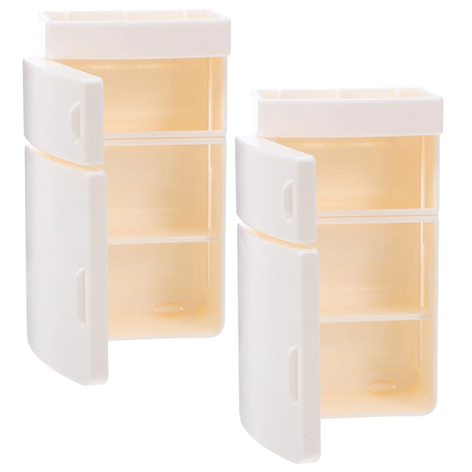 2Pcs Miniature Refrigerator Realistic Simulation Kitchen Appliance for Pretend Play Dollhouse Furniture Set Decor Accessory