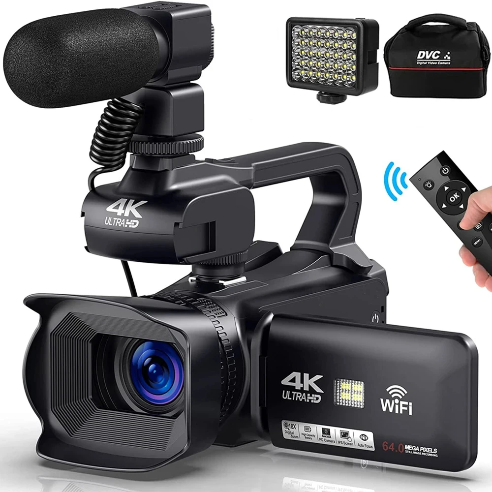 4K 64MP Camcorder Ultra HD Camera Camcorders Streaming Camera 4.0 Inch Touch Screen Digital Video Webcam Photography