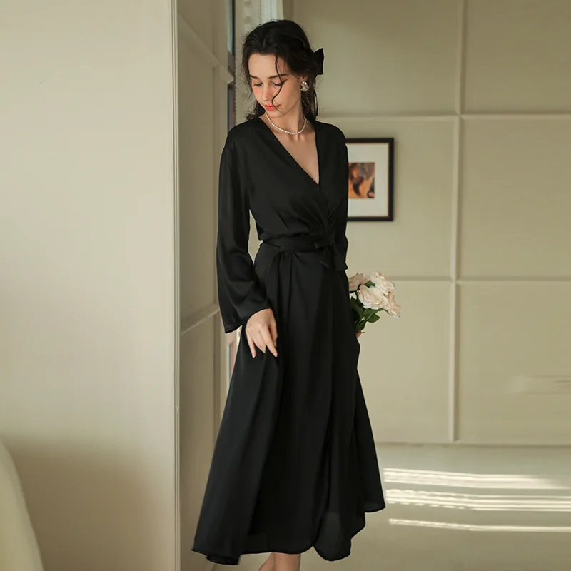 Lady Elegant Kimono Bathrobe Intimate Lingerie Silky Satin Nightwear Pink Wedding Robe Bride Moring Gown Sleepwear 4
