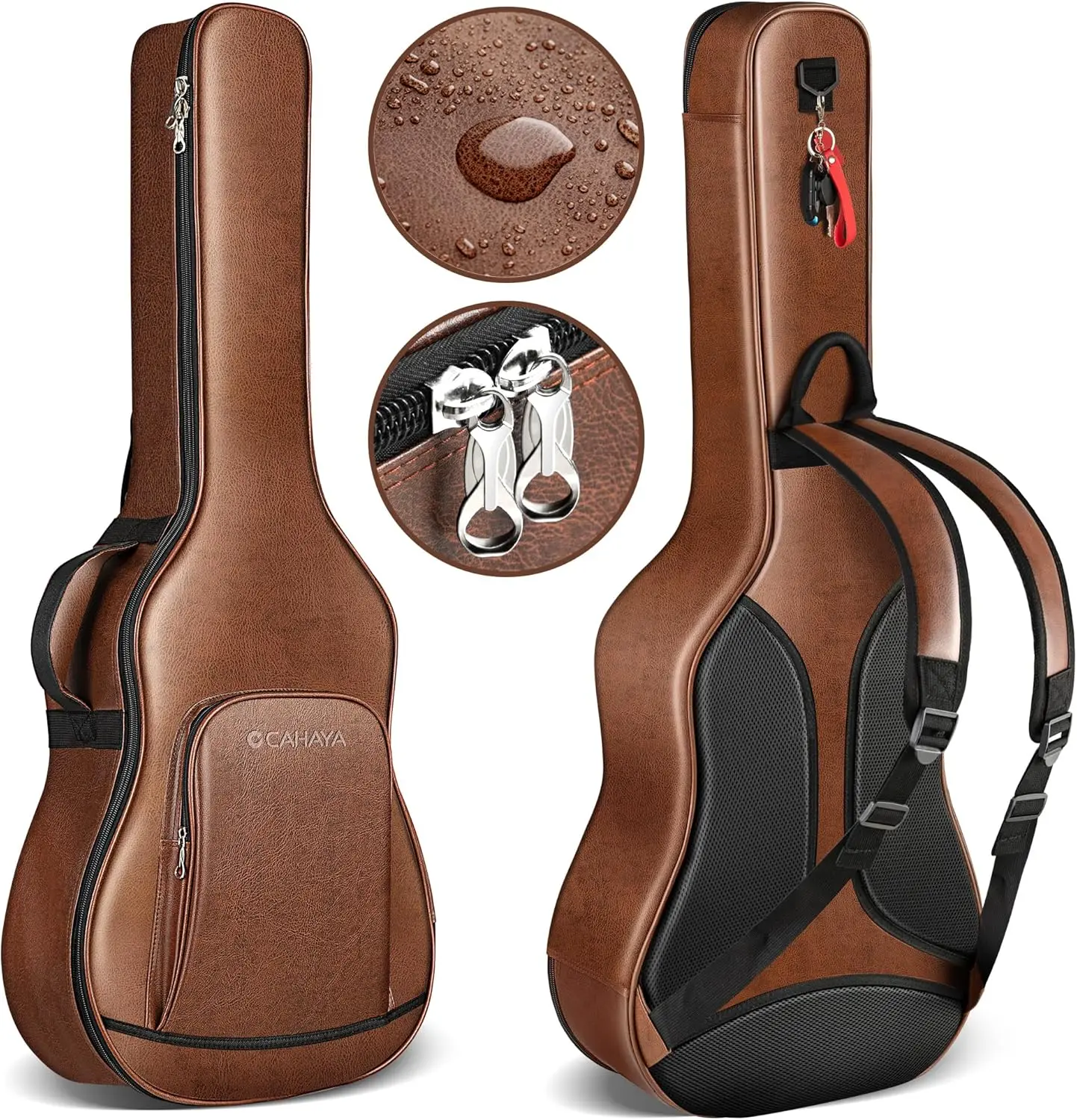 

Acoustic Guitar Case Bag 0.8in Padding Waterproof PU Travel Gig Bag for 40-42in Guitars