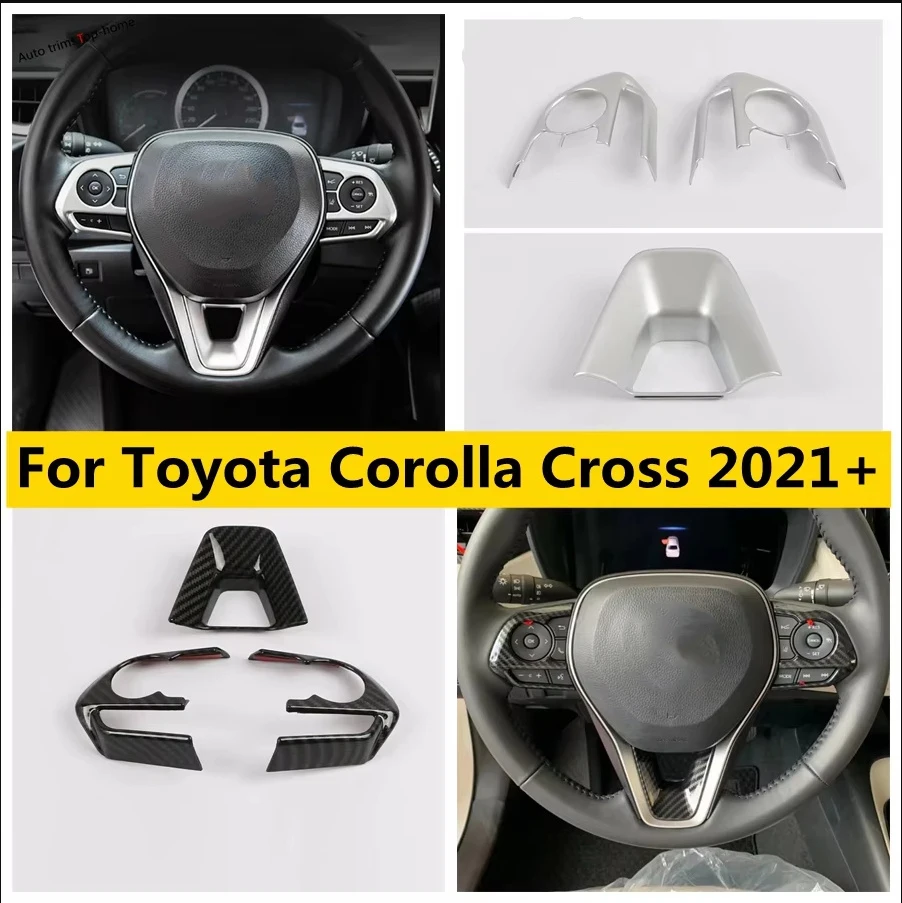 

Steering Wheel Button Cover Trim Sticker Bezel Decoration Frame Fit For Toyota Corolla Cross 2021 2022 2023 Car Accessories