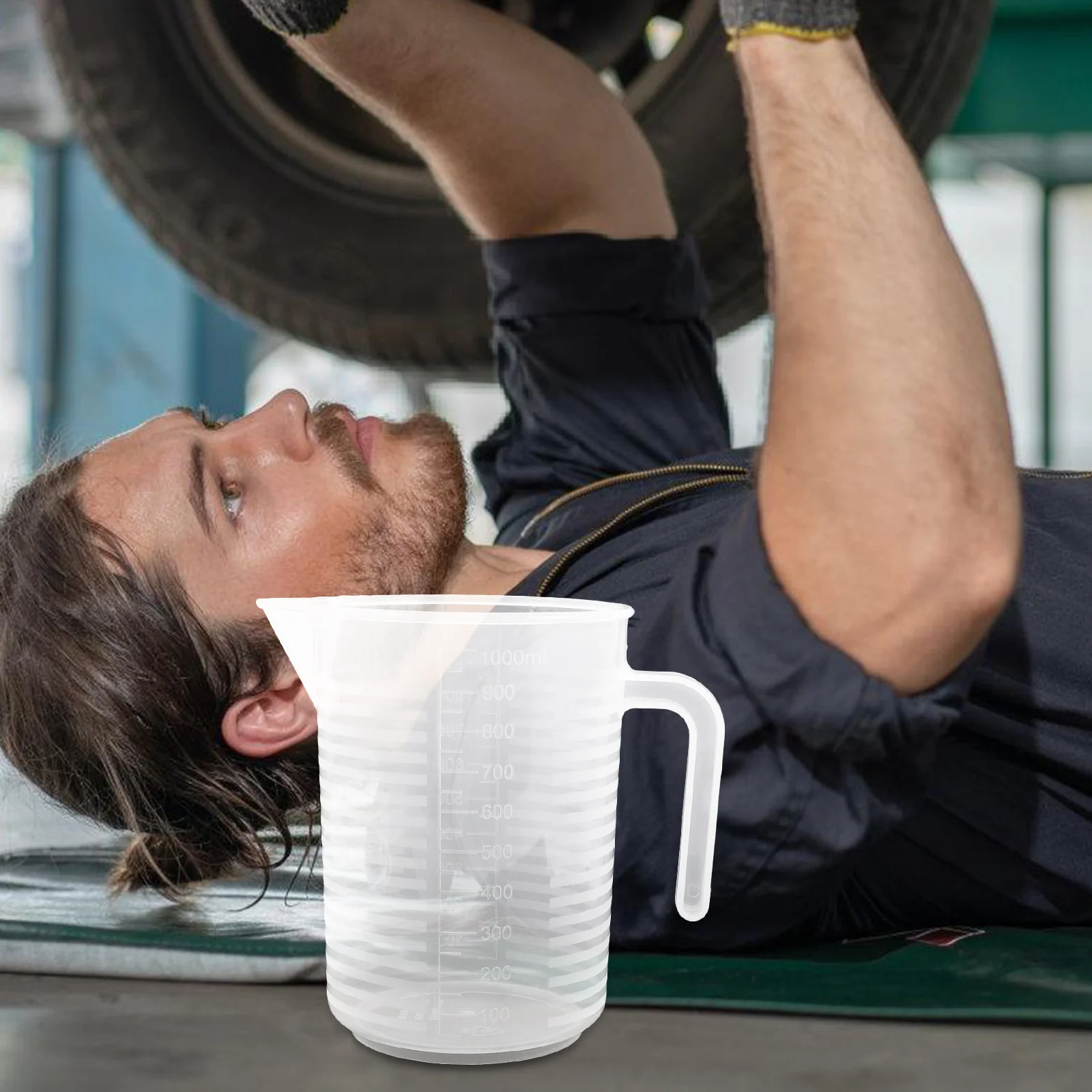 Tasse à mesurer d'huile en plastique, récipient d'huile de Transmission automatique, matériau robuste, facile à utiliser, mesure précise universelle