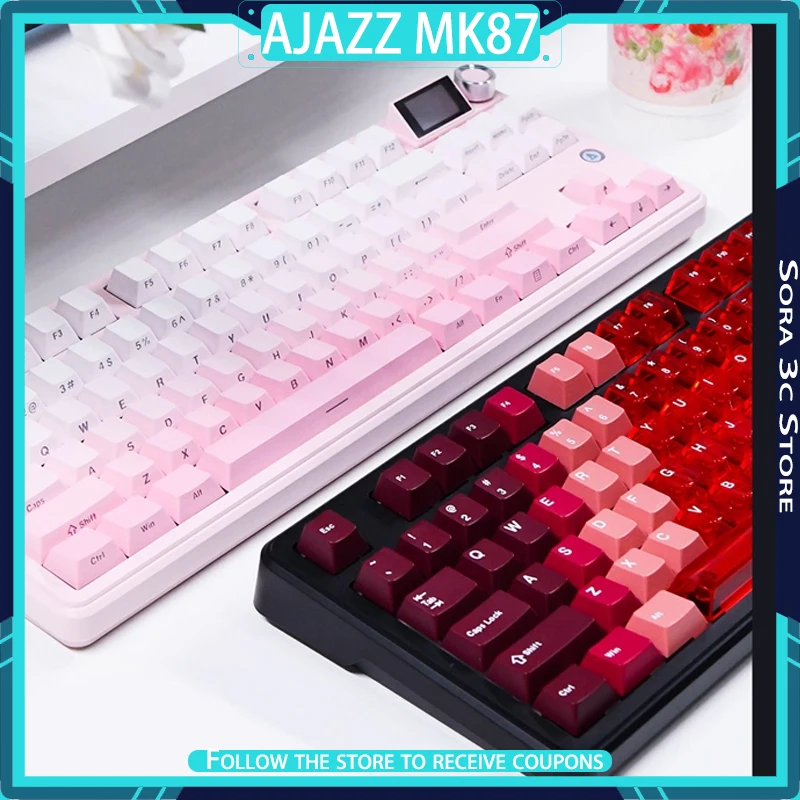 

AJAZZ MK87 Wireless Mechanical Keyboard with Pluggable Knob and Display Screen Ergonomic RGB Customized Office Gaming Keyboard