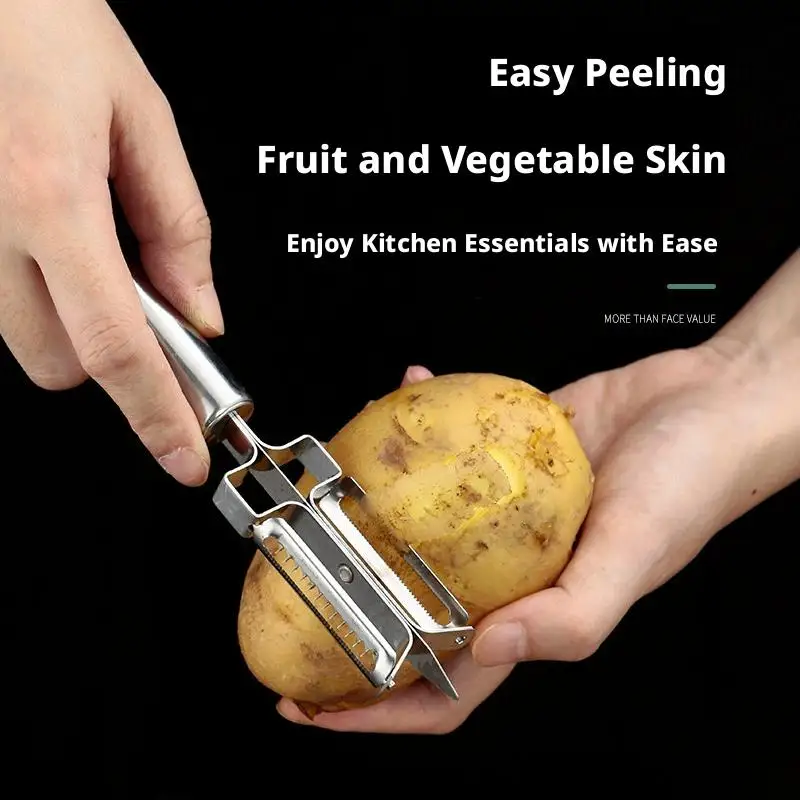 Stainless Steel Vegetable Peeler Multifunctional Fruit Potato Peeler Potato Eye Remover Hanging Hook Kitchen Prep Tool