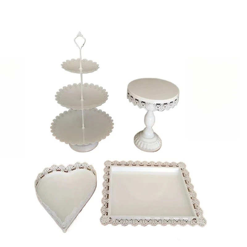 White dessert table ornament display stand European afternoon tea cake stand dim sum stand cold meal tea break table