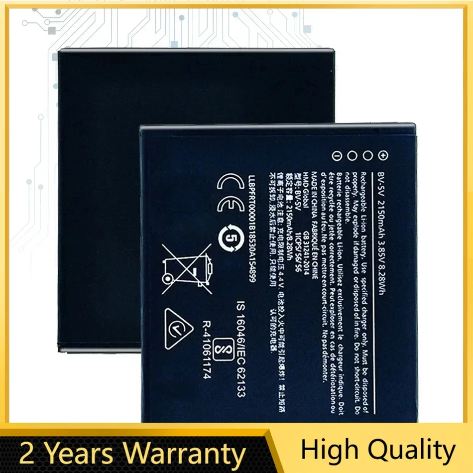 BV-5V Battery for Nokia 1 TA-1047, BV5V, 2150mAh, High Quality Batteria