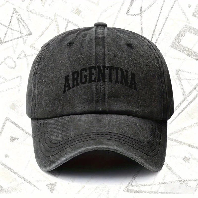 Un chapeau vintage délavé associé à l'« ARGENTINE », adapté aux hommes et aux femmes. Cette casquette de baseball solide est parfaite pour toutes les saisons