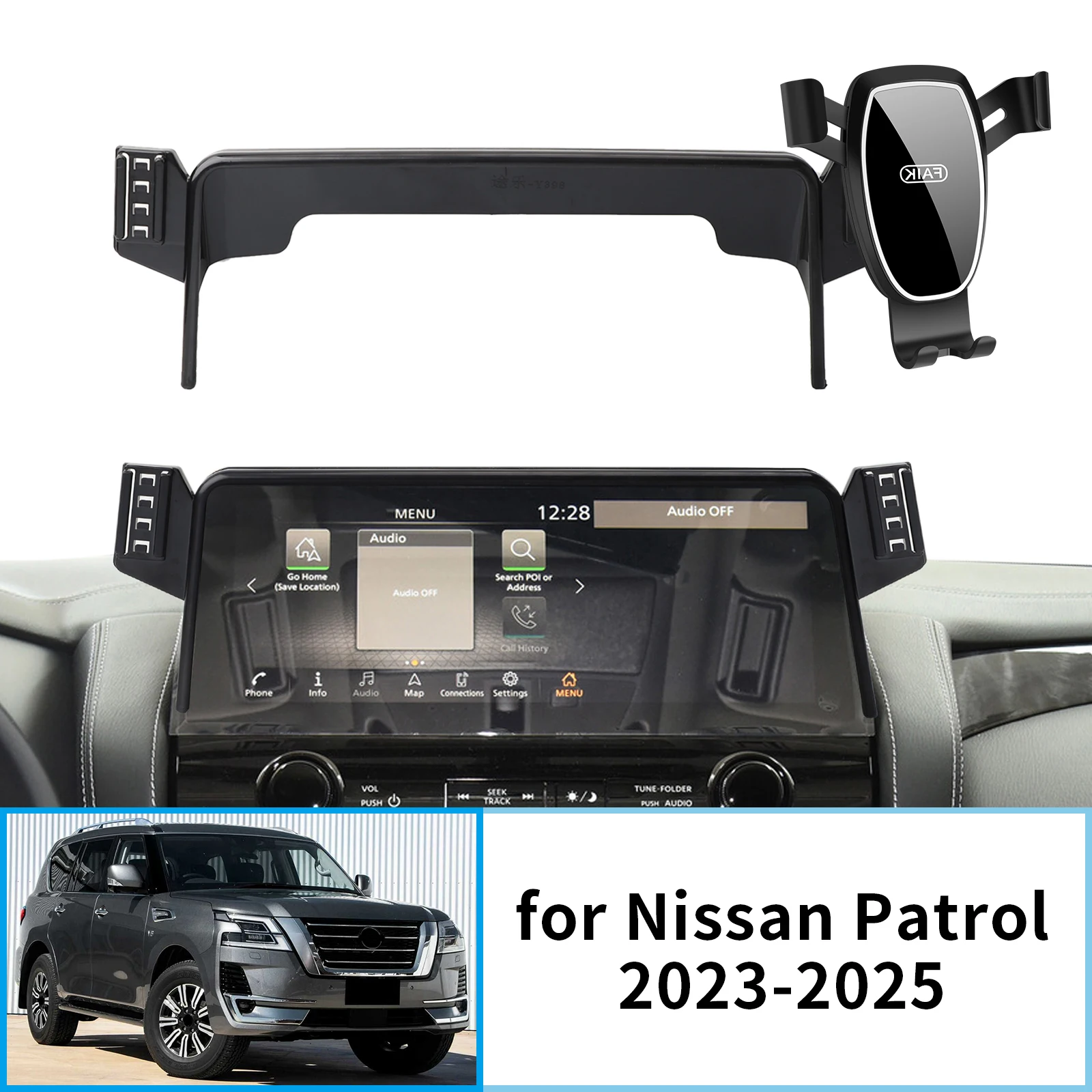

for Nissan Patrol 2023 2024 GPS Bracket Navigation Stand Auto Accessories