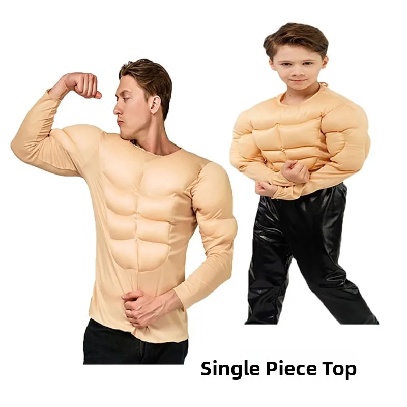 

Halloween Funny Muscle Man Top Parent Child Costume Company Annual Meeting Birthday Party New Year's Celebration Polyester Ma...