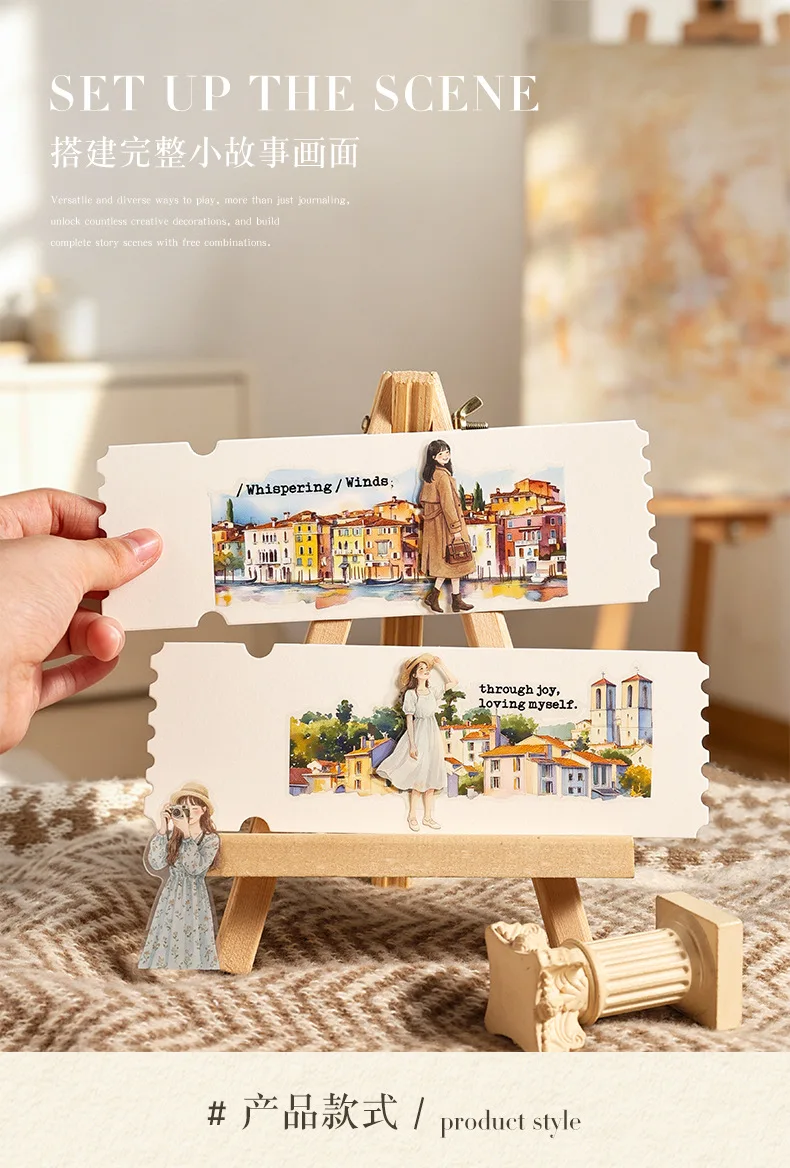 1 Packung/20 Stück Vintage Daily Girl Sticker Pack, Retro-Lifestyle-Charakter-Dekor-Aufkleber für DIY Scrapbooking, Tagebuch, Planer, Album – Detail 10