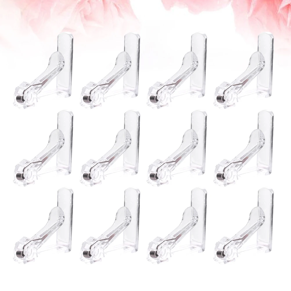 

12Pcs Spring Clamps Tablecloth Clips Transparent Plastic Holders for Dining Tables Weddings Parties Picnics Secure Fits