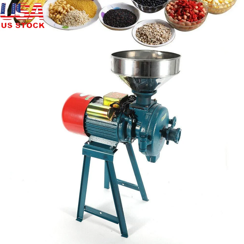 Electric Grain Mill Spice Grinder Pulverizer Powder Machine Wheat Cereals Coffee Rice Corn Sesame Soybean Animal Feed High