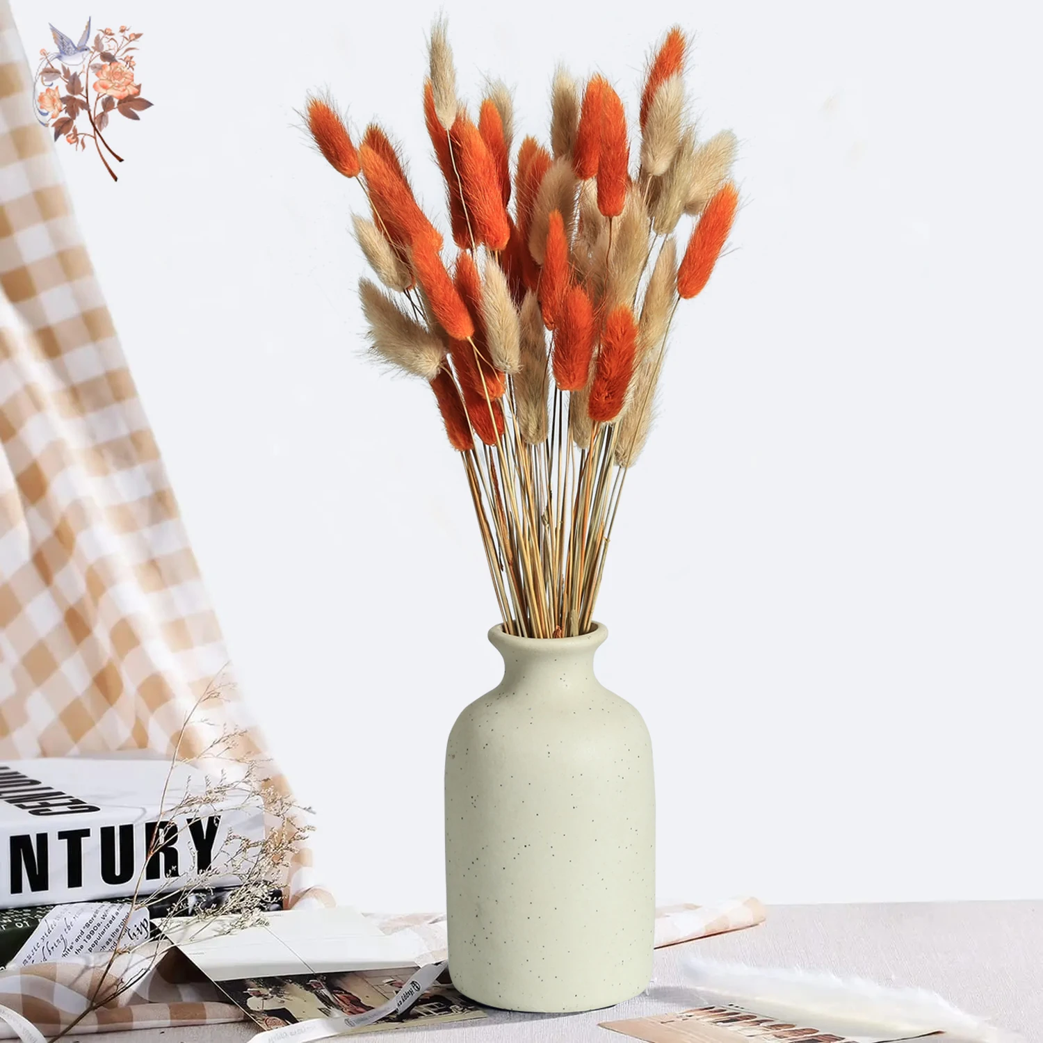 60 Stems Preserved Dried Bunny Tails Grass Flowers Bouquet Country Autumn Home Arrangement Mixed Colorful Rabbit Pampas Decor