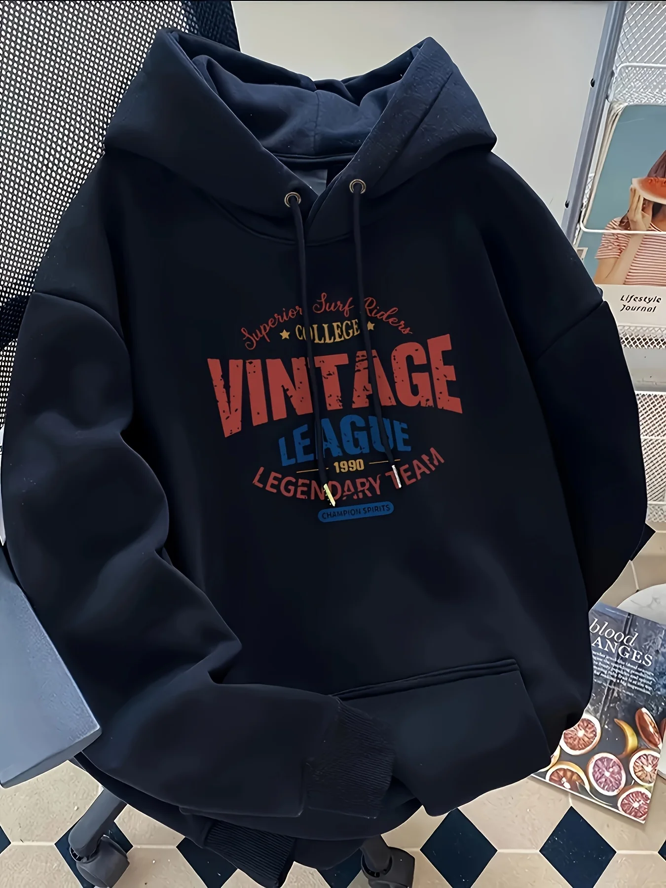 Herbst- und Winter-Kapuzenpullover im koreanischen Stil mit Print, lässig, multifunktional, leicht zu tragen, ideal für den Alltag und den Weg zur Arbeit. – Detail 4