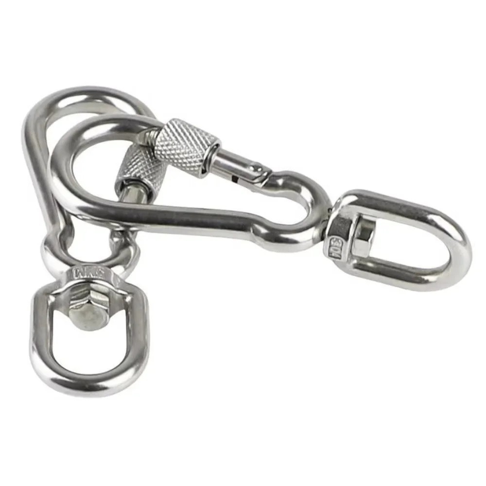 

2Pcs 304 Stainless Steel Dog Leading Carabiner Clip Heavy Duty Multipurpose Dog Leashes Clasp Snap Hooks Quick Release