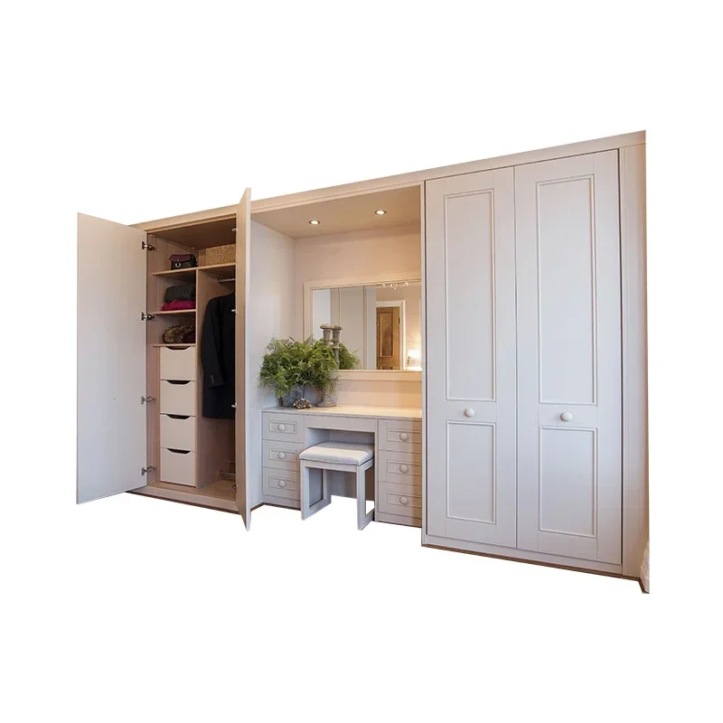 Customized Free Standing Bedroom Furniture White Wardrobe