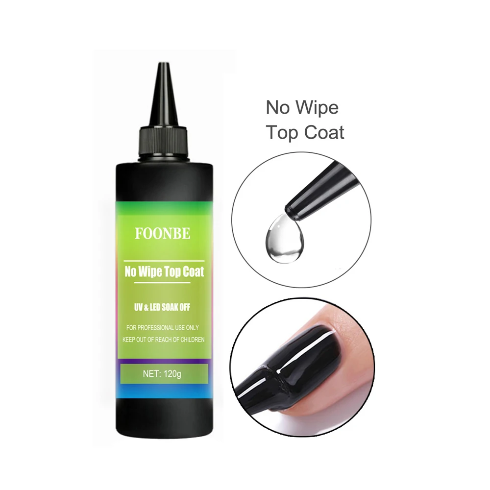 Foonbe 120g Top Coat Gel Smalto per unghie Base Gel Opaco Temperato Top Coat Vernice semipermanente Soak Off Nail Art Gel funzionale
