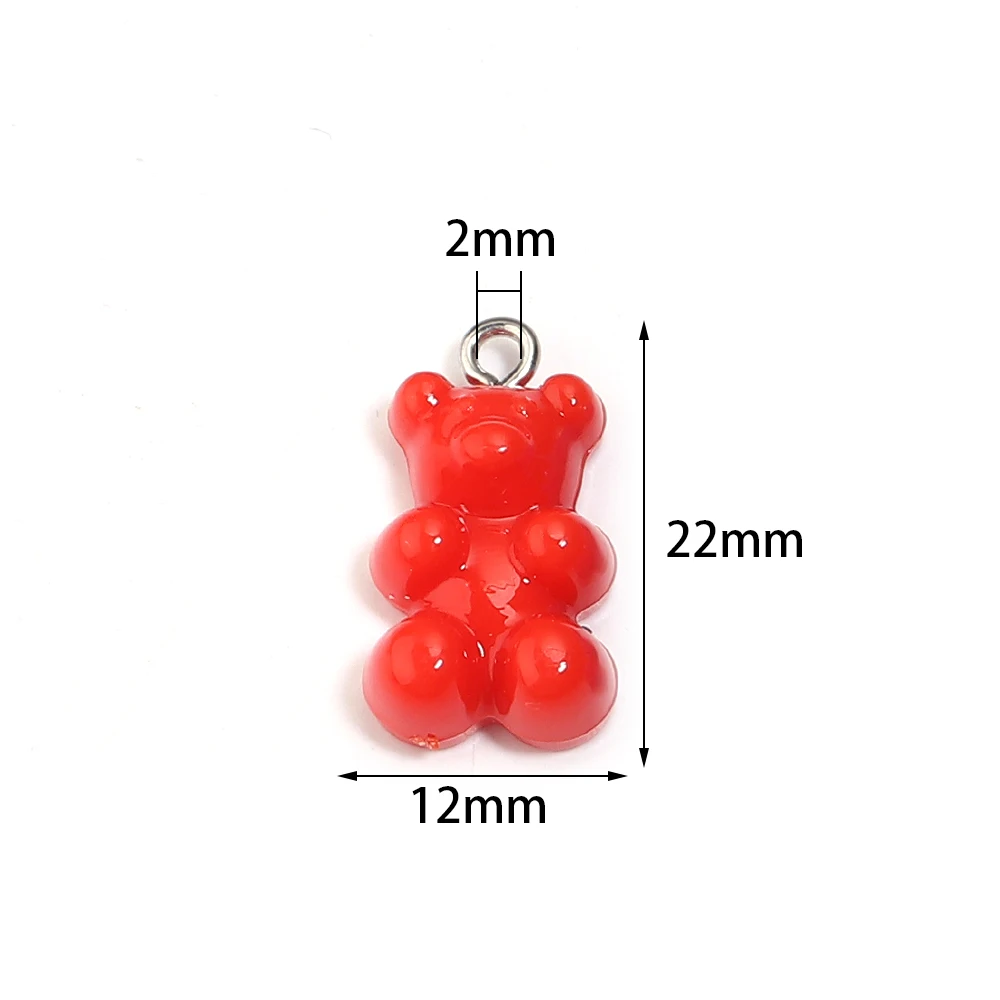 20pcs/lot Cute Mini Bear Acrylic Pendant Colorful Transparent Earring Pendant Charm For Jewelry Making Diy Handmade Accessories