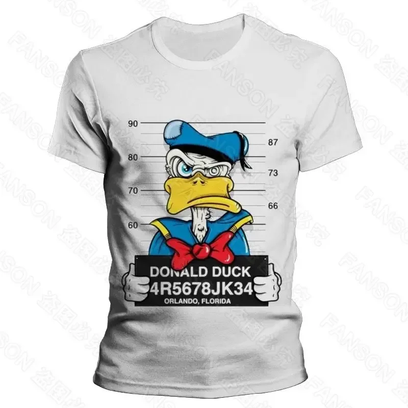 Donald Duck 3D Printed T-Shirt DISNEY Cartoon Anime Printed Short Sleeve Loose Casual Street Wear Boys Girls Children's Clothing