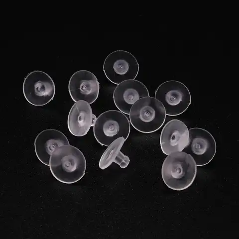 Boucles d'oreilles en caoutchouc et silicone, 100 pièces/lot, bouchon d'oreille rond, bouchon arrière, fournitures pour bijoux, bricolage