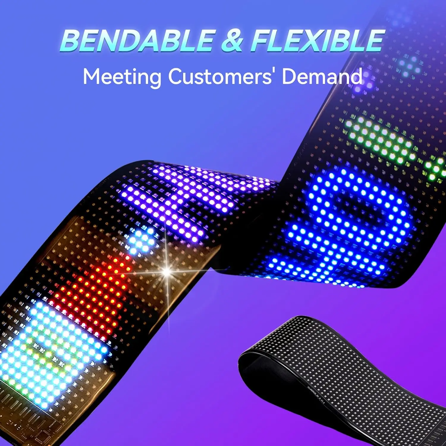 LED Matrix Panel Lights USB 5V Scrolling Bright Advertising Flexible Display Programmable Car Sign With Bluetooth APP & Remote