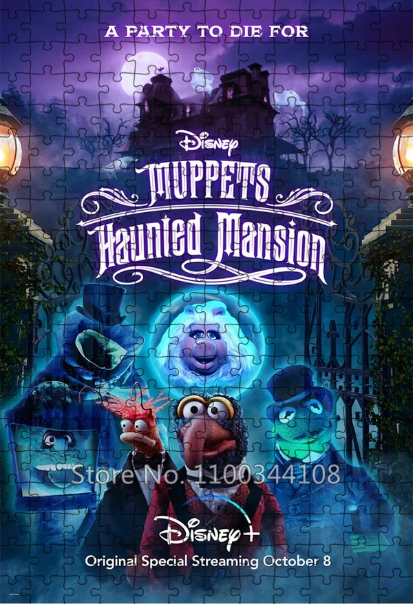 Disney Kingdoms Horror Jigsaw Puzzle The Haunted Mansion Terror Disneyland 500/1000 Pieces Puzzles for Adults Decompression Toys