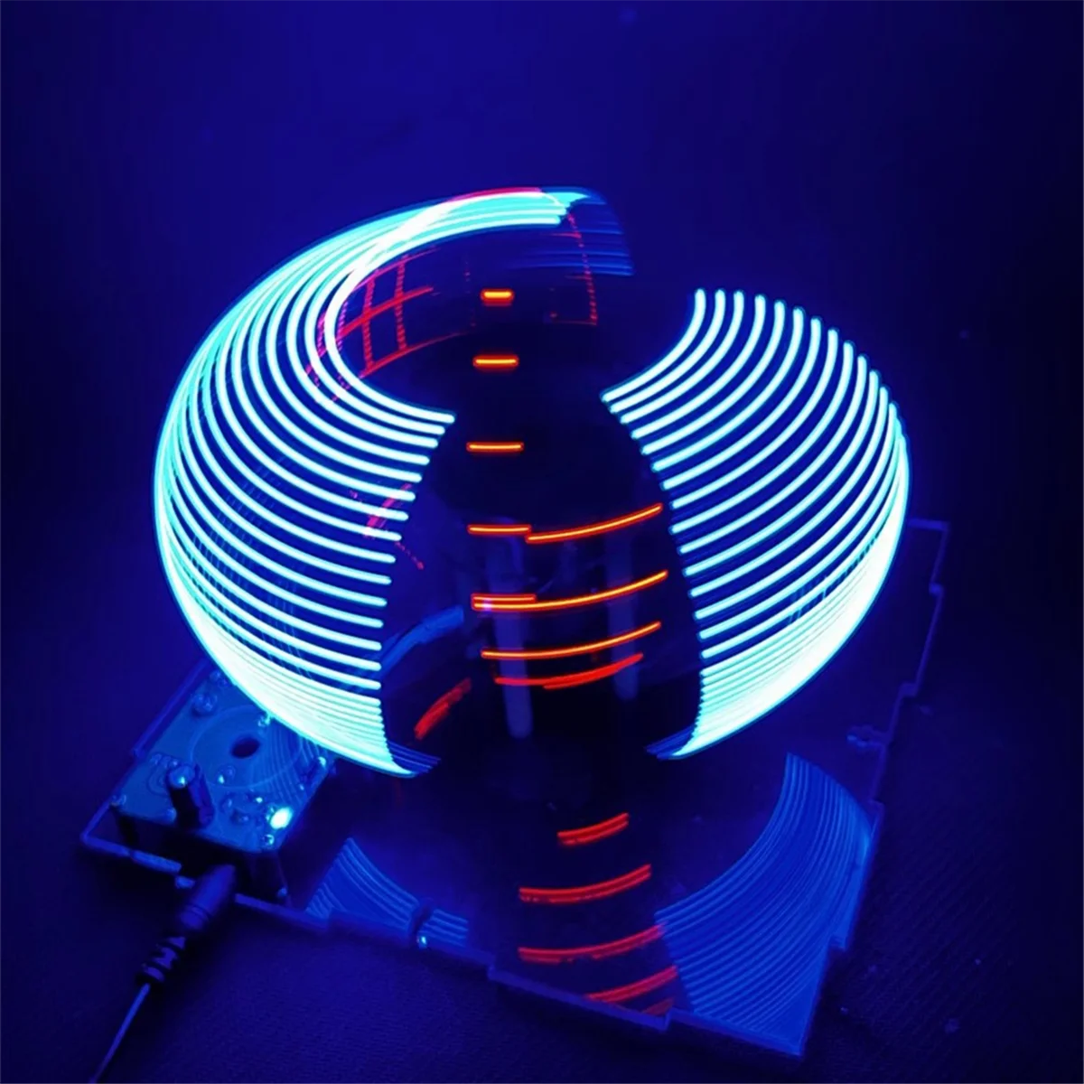 

B47C Dual Axis Spherical Rotating LED Kit Color Clock Display Remote Control Microcontroller DIY Electronic No Downloader