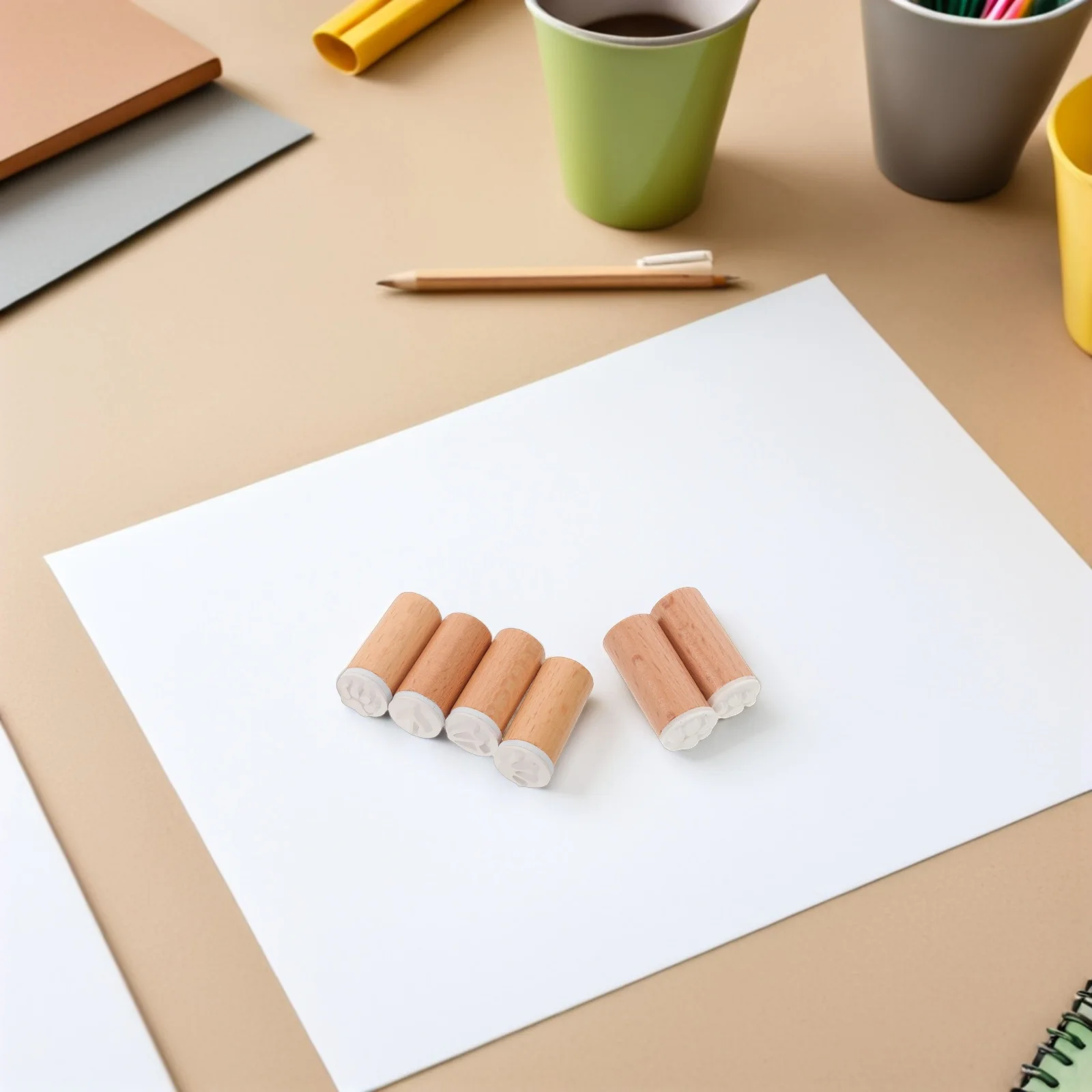 Timbri per animali in legno da 6 pezzi, timbri per impronte in stile vintage per regali di carte fai da te, strumenti creativi artigianali Timbri per diario in legno