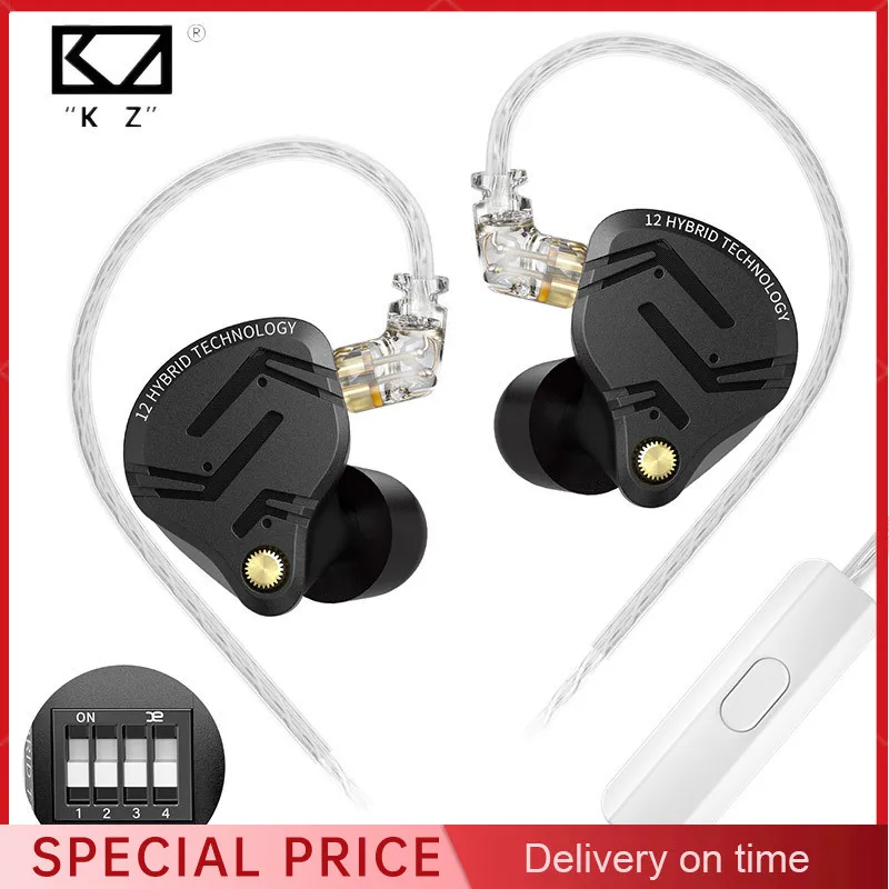 

KZ ZS12 PRO X Metal Earphones 1DD+5BA Hybrid HIFI Bass in Ear Monitor Headphones Music Sport Noise Cancelling Headset New Arrive