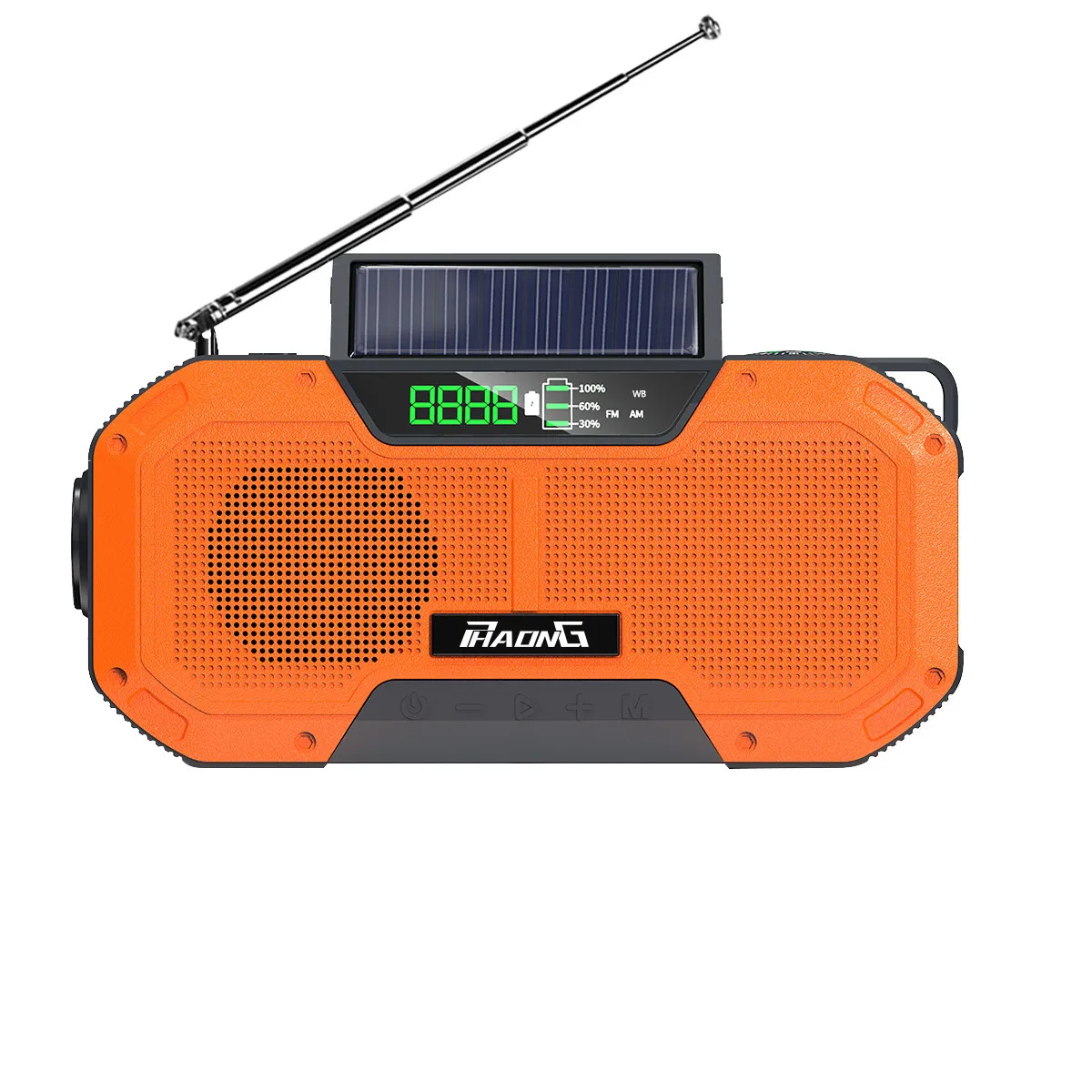 

Solar Hand-cranked Power Generation Radio Outdoor Waterproof And Disaster Prevention Emergency Multi-function Radio 5000mAh