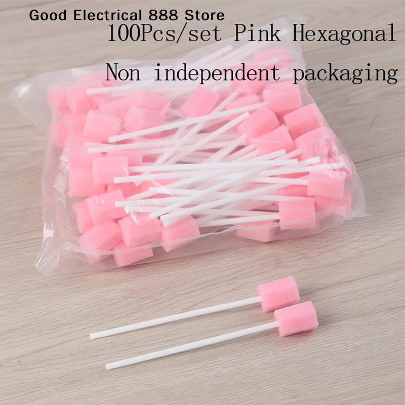 

【GE】100 шт. одноразовых губчатых тампонов-аппликаторов для ухода за полостью рта, многофункциональные, для однократного использования, профессиональные аксессуары для чистки, набор для ухода за полостью рта