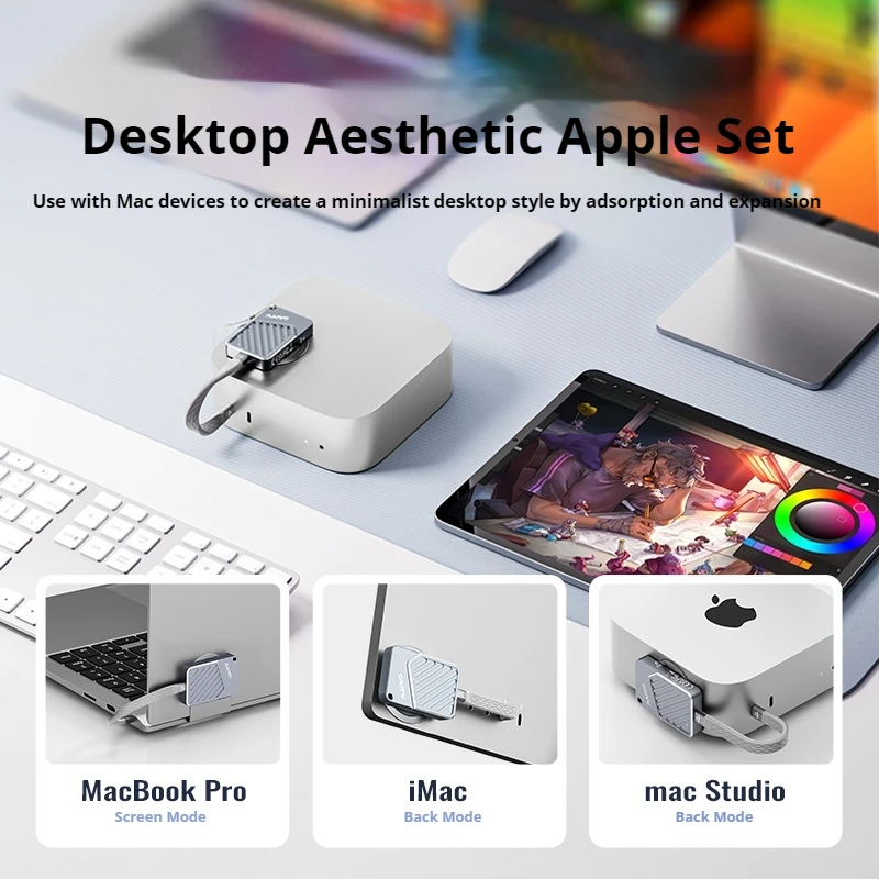 Maiwo 2000 MB/s SSD Eksternal SSD 512G 12T PSSD Portabel Magnetik untuk iPhone 16 15 Pro/Max ProRes 4K ProRes HDR Record dan Portabl