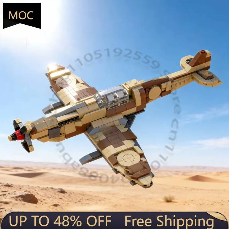 

481 деталь, серия War Series, Spitfire MOC, модульный конструктор, простой дизайн для детей, развивающая игрушка DIY, подарок для мальчика на праздник