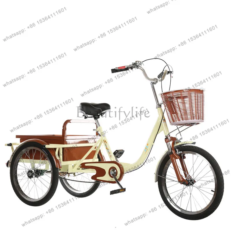 Ji Sanjian elderly pedal adult human tricycle to buy vegetables for leisure elderly tricycle