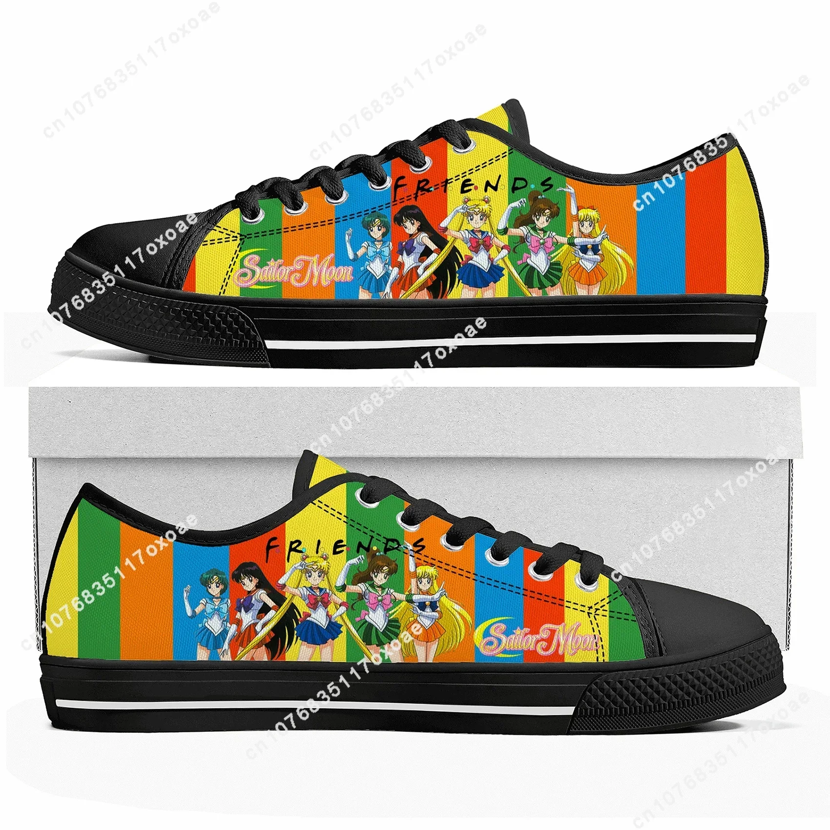 Anime M-Moons Manga Cartoon S-Sailors Low Top Sneakers Mens Womens Teenager Canvas Sneaker Casual Couple Shoes Custom Shoe