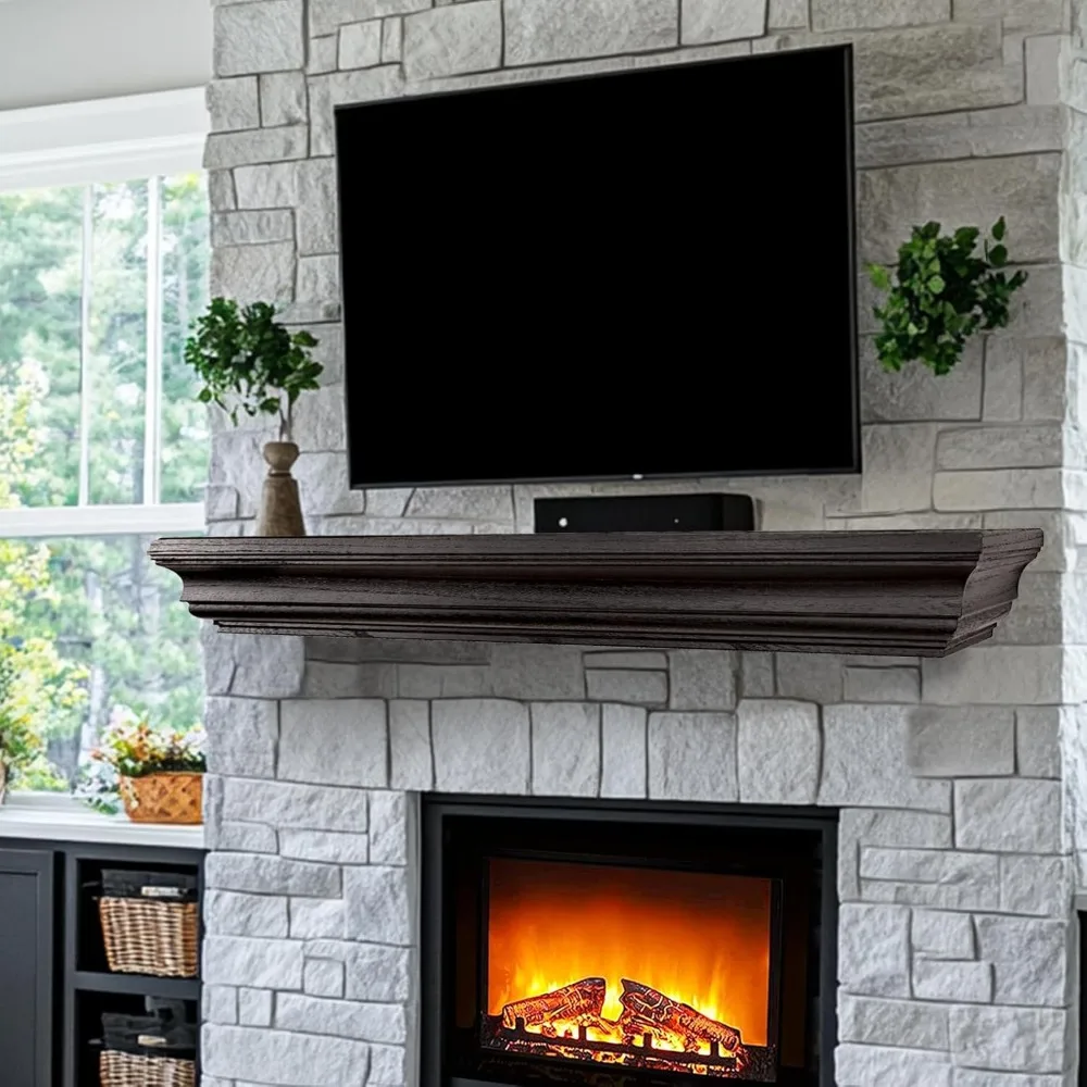 

Fireplace Mantel Shelf, 54 Wooden Floating Shelf for Over Fireplace, Wall Mounted Fire Place Mantel, Farmhouse Hanging Fl