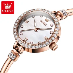 OLEVS-Montre à quartz étanche avec bracelet en acier inoxydable pour femme, montres-bracelets à la mode, 5585