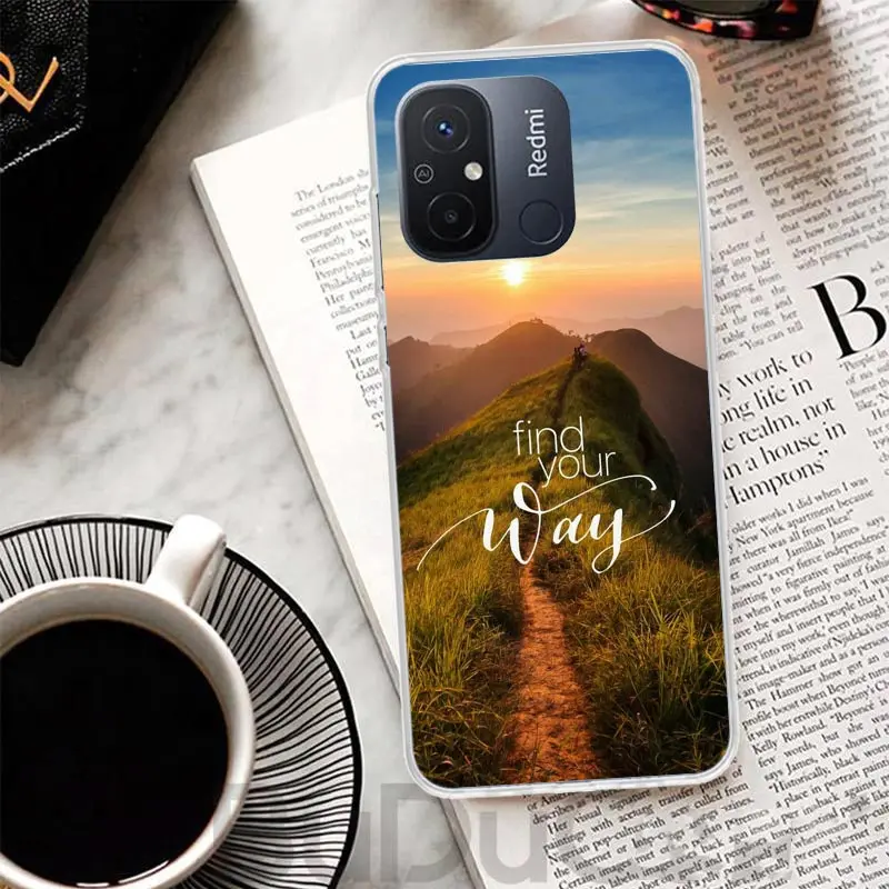 Travel Mountain Beach Proverb Cover For Xiaomi Redmi 12 12C 10 10C 9 9C 9T 9A Phone Case 10A 8A 8 7A 7 6A 6 Pro K60 K20 K40 S2 P