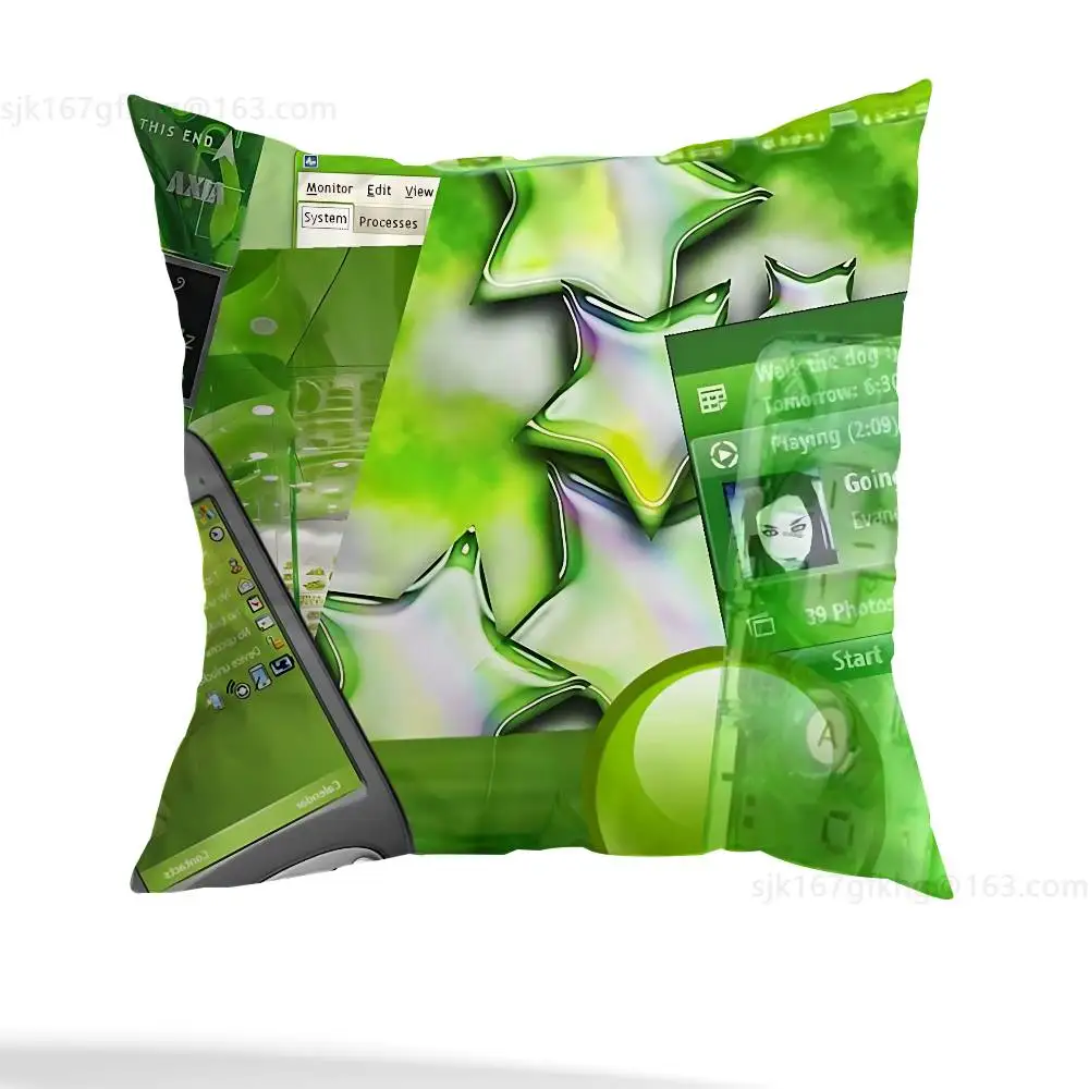 Double-Sided Frutiger Aero Art Cushion Cover Modern Abstract Glossy Design Pillowcase Elegant Living Room Sofa Home Decor