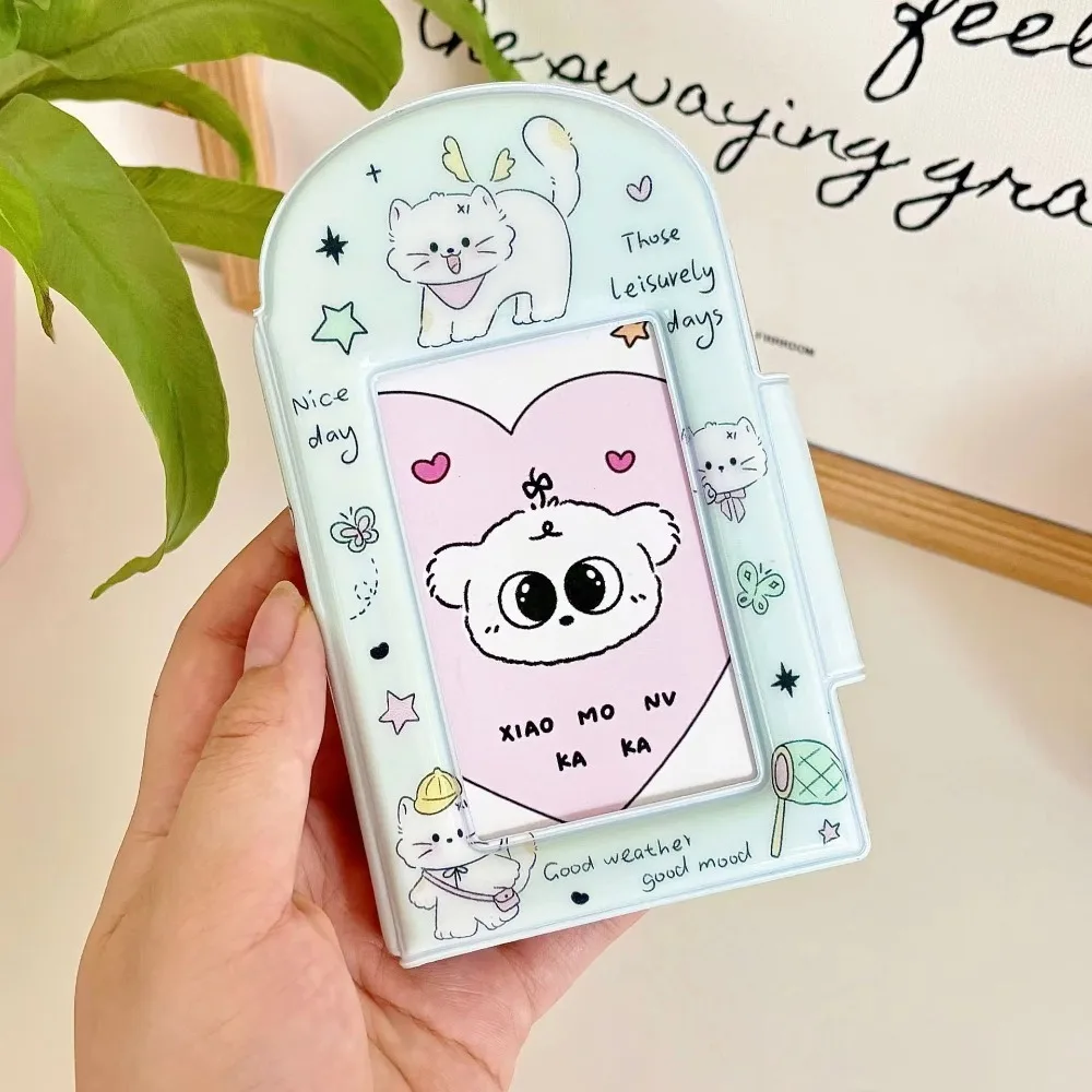 Mini 32 Pockets Photo Album 3 Inch Kitten Photocard Holder with Button Name Card K-pop Star Album