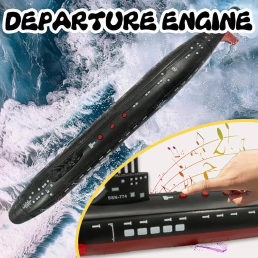 Toy Submarine Military Toy Naval Ship with Launching Function Model Ship with Sound Effects Army Toy War Ship Play Set for 16.5