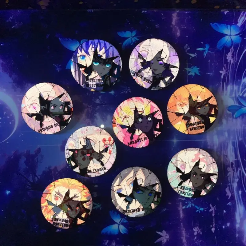 Demon Slayer Distintivo rotto Collezione di spille anime Accessorio da appendere Merce riflettente Cool Cartoon Kimetsu no Yaiba