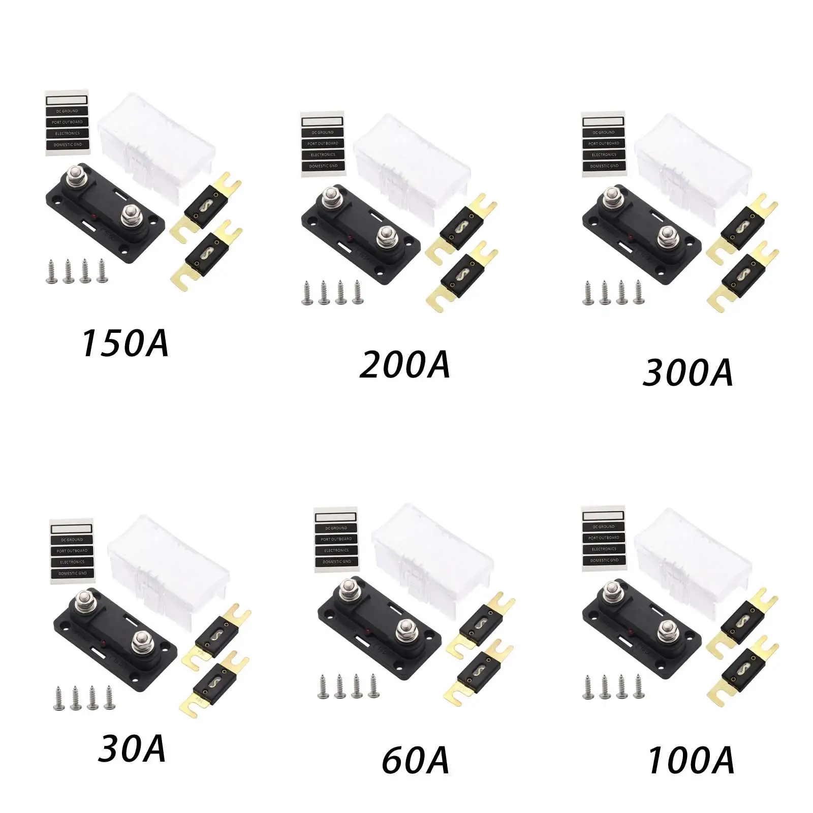 Anl Fuse Holder Set and Fuses M8 Stud with Indicator Light Replace Parts Fuse Box for Truck Car Automotive Boat Vehicles